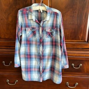 JJill plaid tunic size L